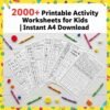 ,000+ Fun & Educational Activity Worksheets for Kids – Learn & Play Bundle