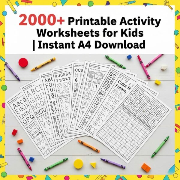 ,000+ Fun & Educational Activity Worksheets for Kids – Learn & Play Bundle