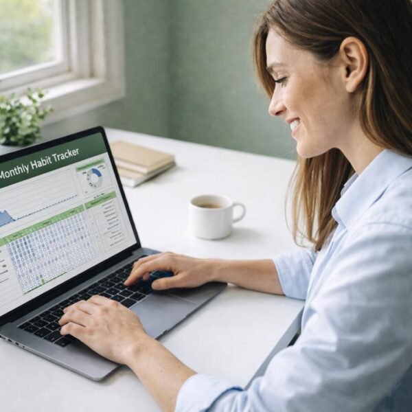 monthly-habit-tracker-google-sheets-printable-planner (2) Monthly Planner for Whole Year | Google Sheets Progress Tracker