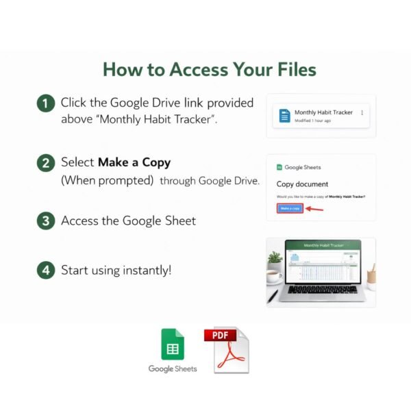 monthly-habit-tracker-google-sheets-printable-planner (4) Monthly Planner for Whole Year | Google Sheets Progress Tracker