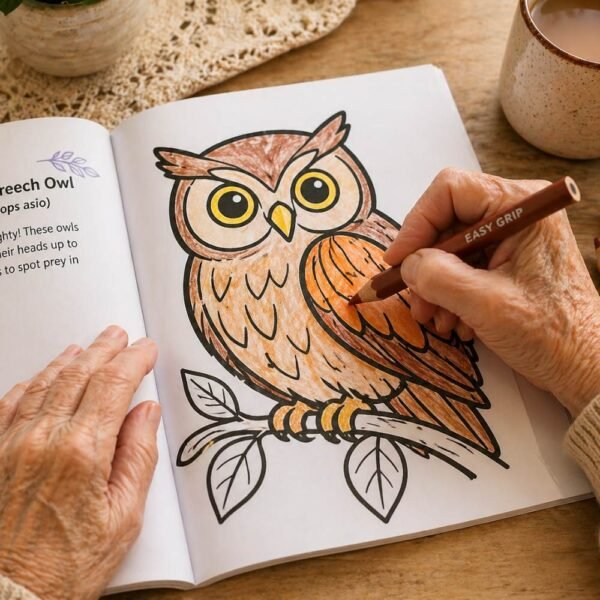 Big Bold Birds Coloring Book for Shaky Hands Easy Grip